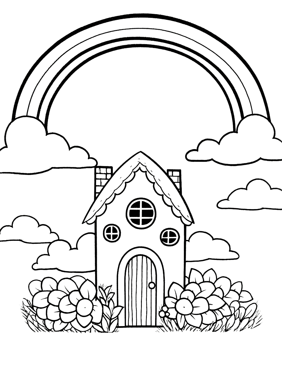 Rainbow coloring pages free printable sheets