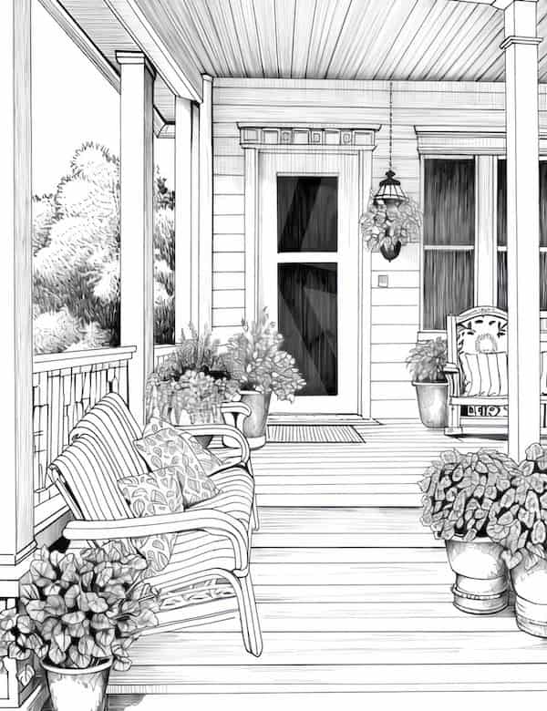 House coloring pages for adults and kids