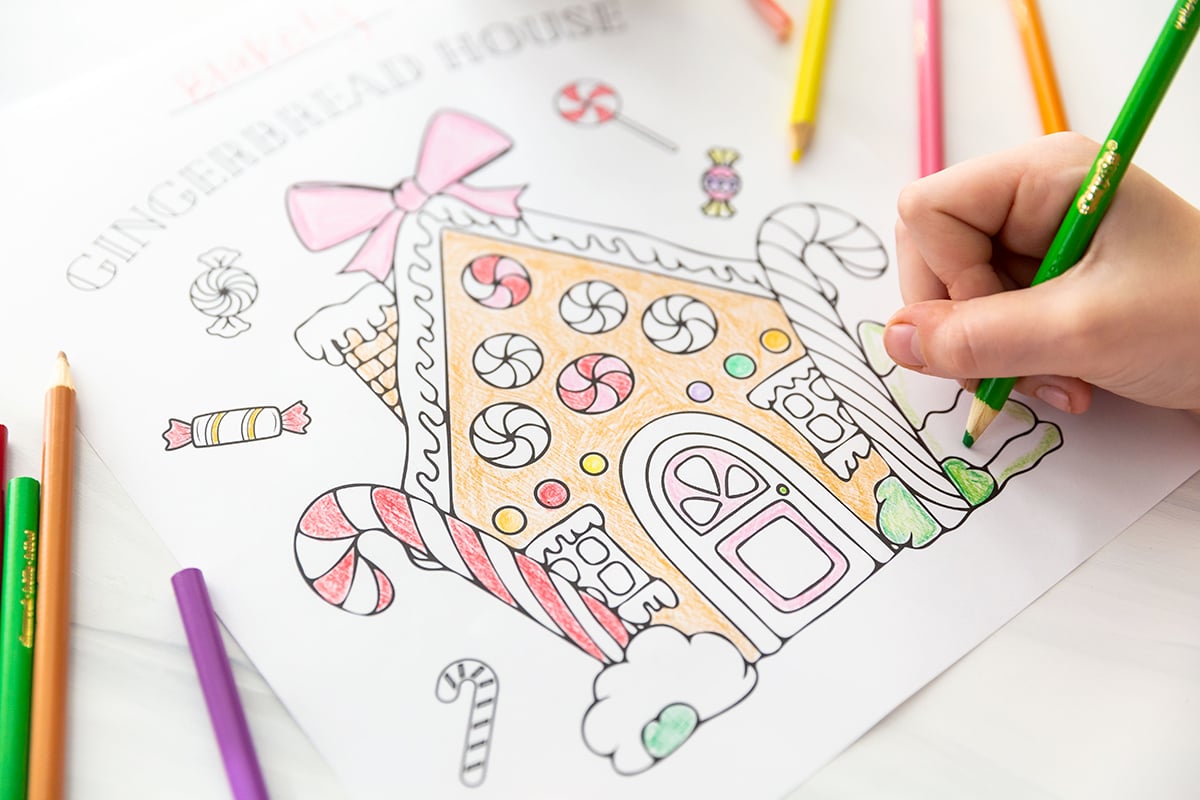 Gingerbread house coloring pages free printable pdfs