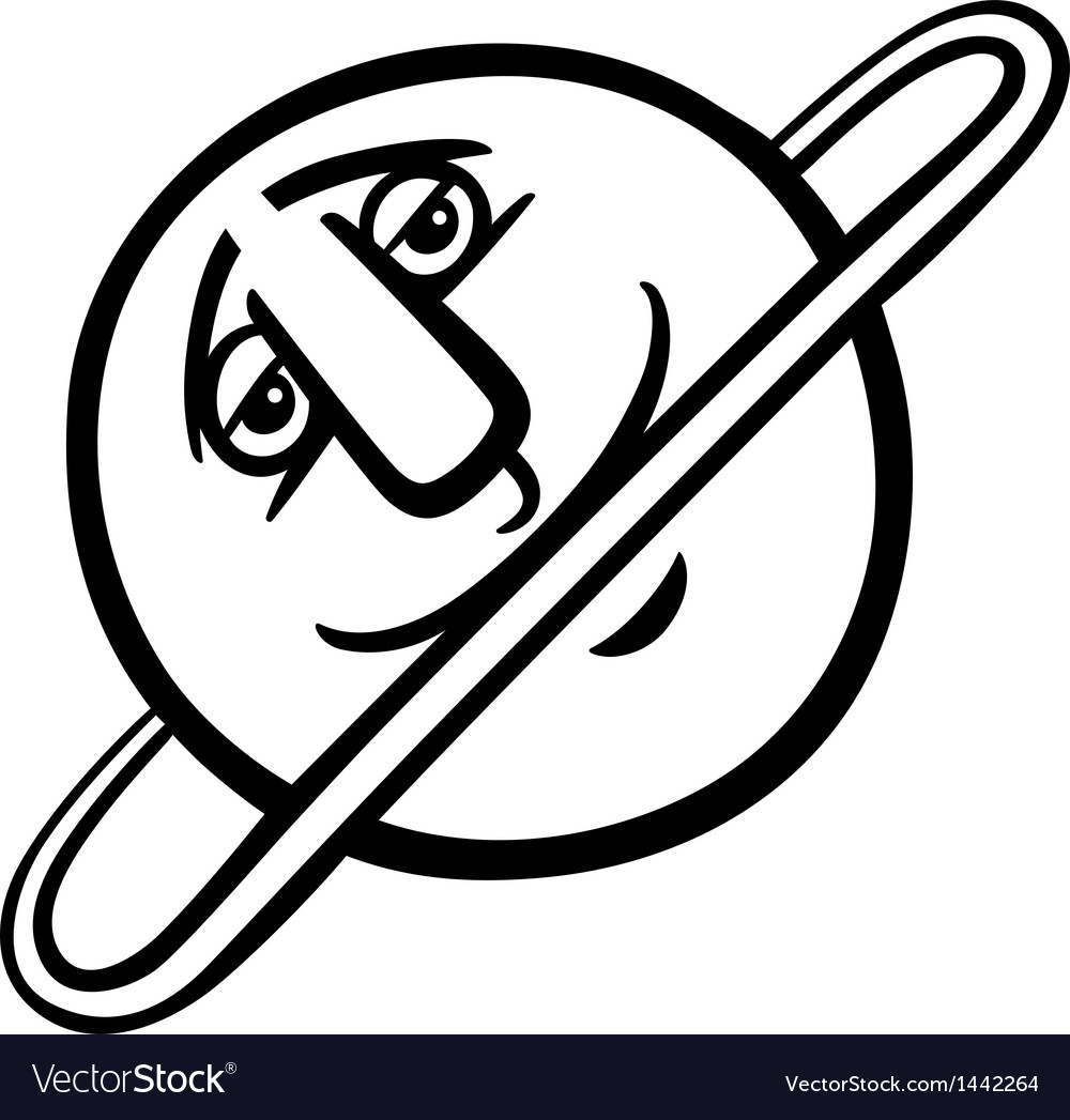 Uranus planet cartoon coloring page royalty free vector