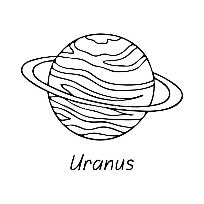 Doodle of uranus for coloring page book stock vector