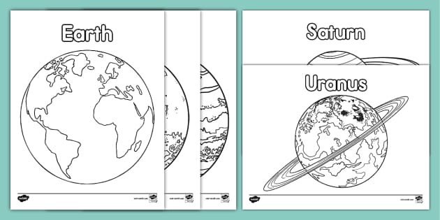 Solar system colouring pages learning resources