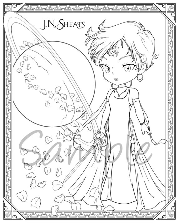 Single coloring page download for adults sailor princess uranus sailor moon bonus image