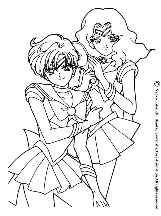 Sailor neptune and sailor uranus coloring pages