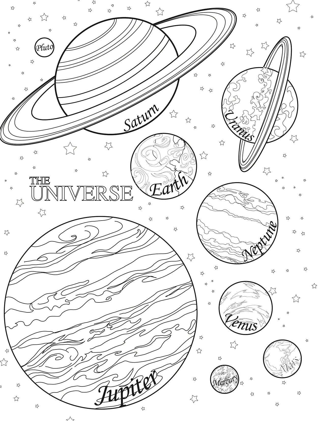 Free printable planet coloring pages for kids