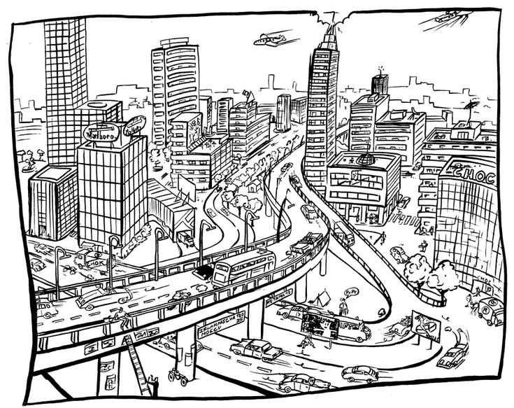 City coloring pages