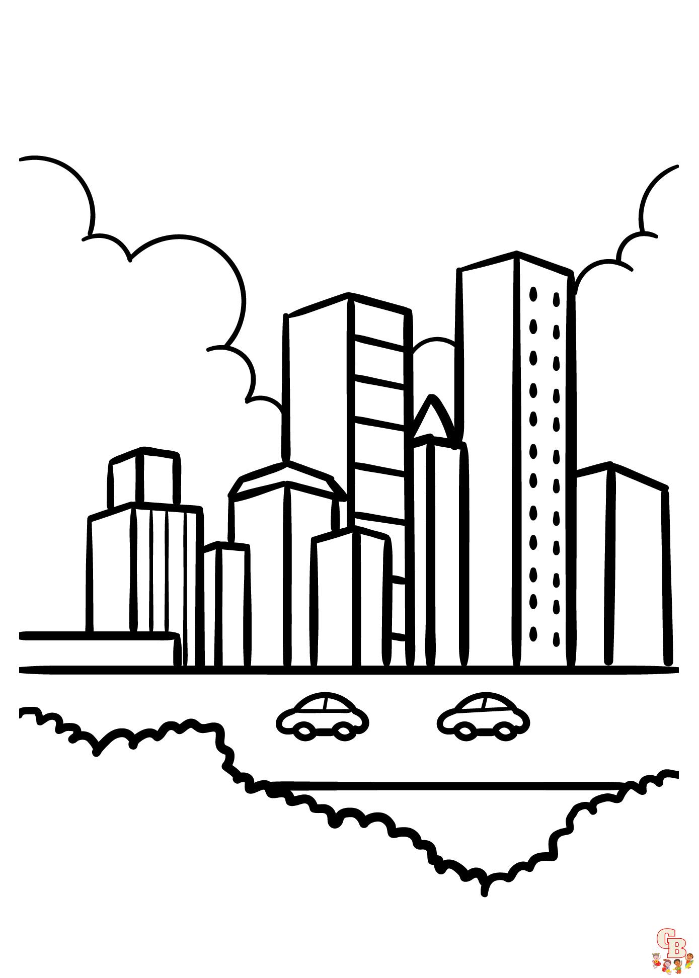 Free printable city coloring pages for kids