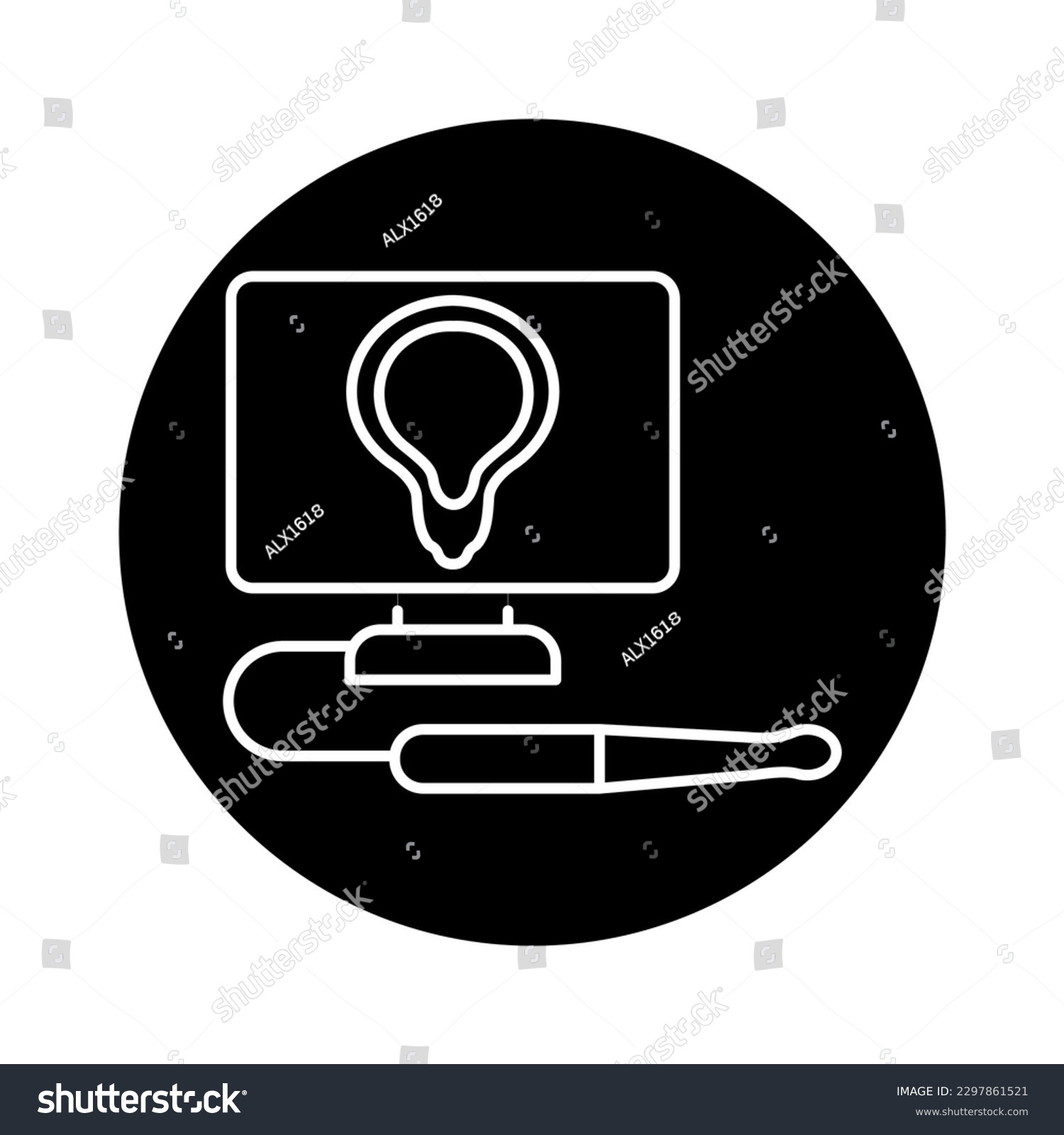 Ultrasound urinary system color line icon stock vector royalty free