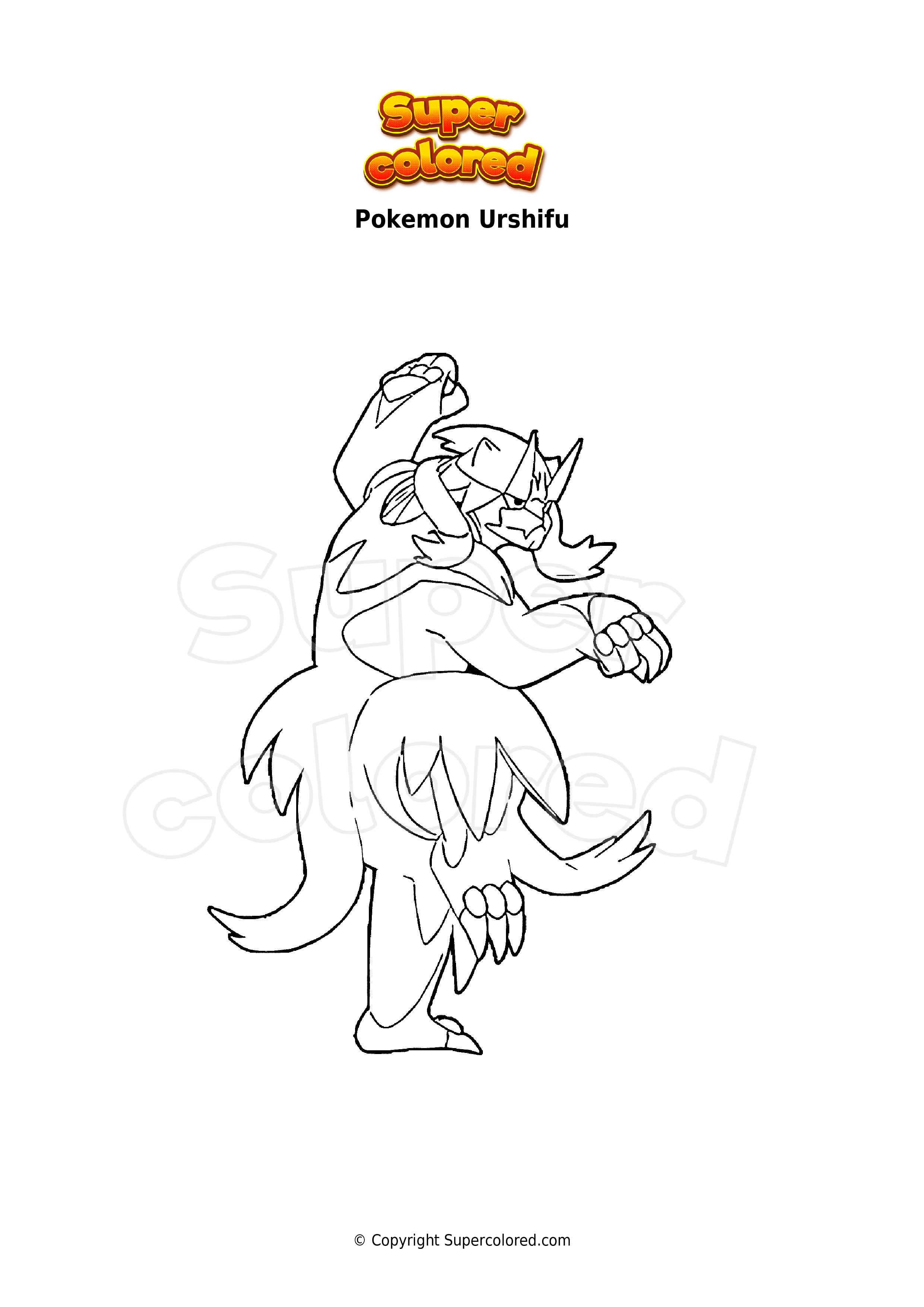 Coloring page pokemon urshifu