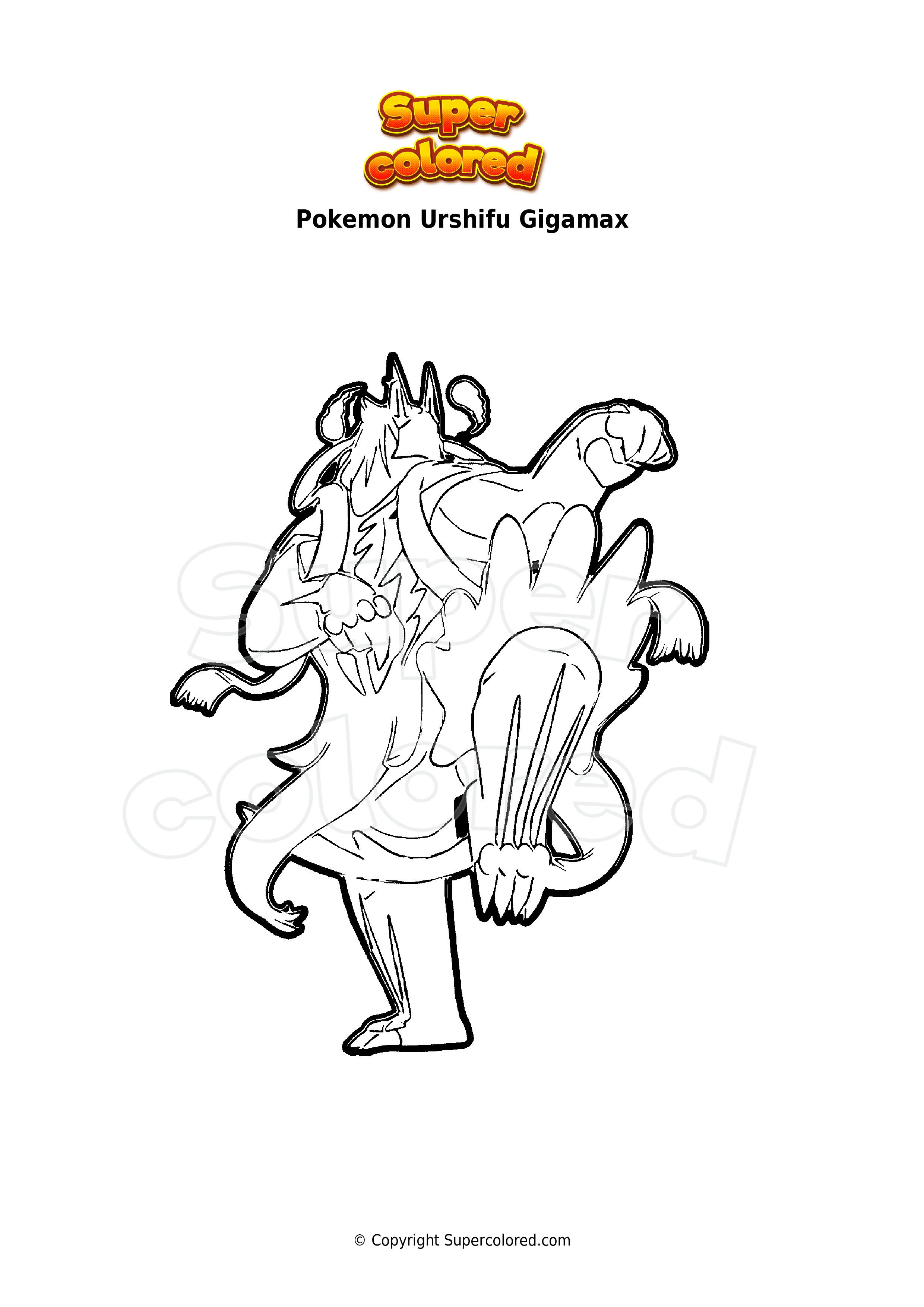 Coloring page pokemon urshifu gigamax