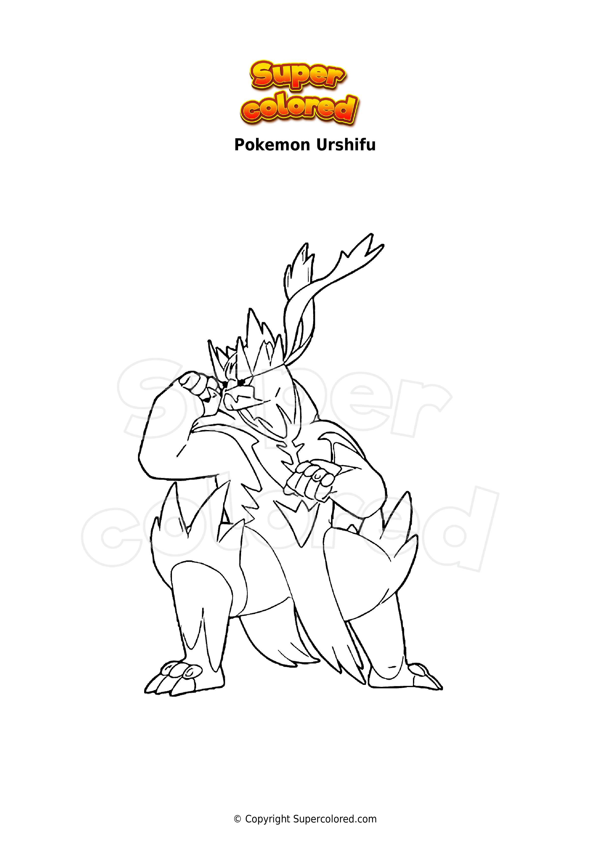 Coloring page pokemon urshifu