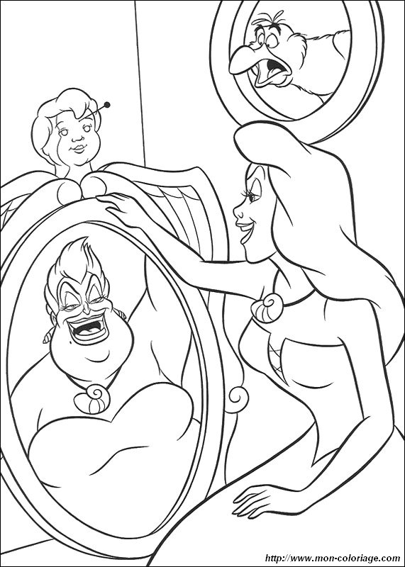 Coloring the little mermaid page ursula the wicked witch to print out or color online