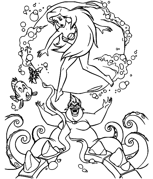 The little mermaid coloring pages printable for free download