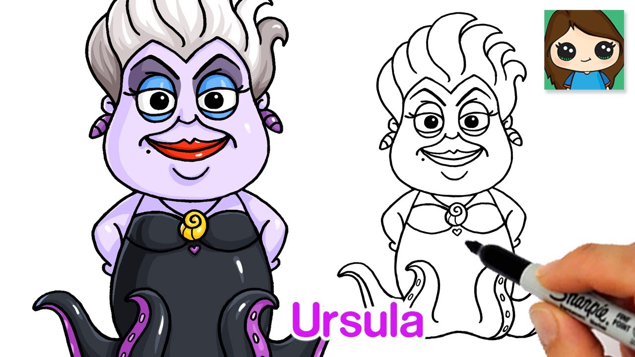 How to draw ursula the little eraid