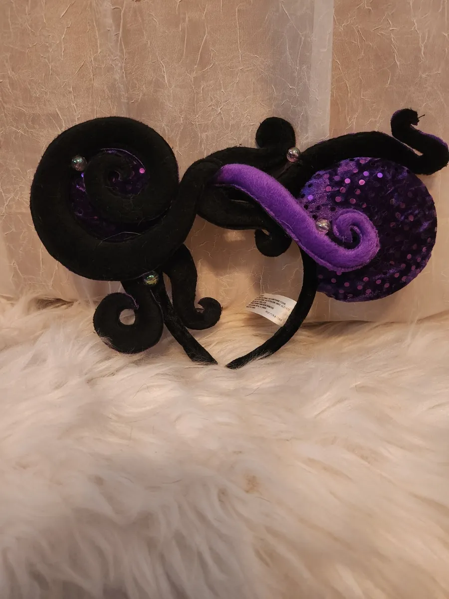 Disney parks authentic purpleblack ursula mickey ears headband rare htf