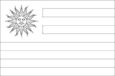 Coloring page for the flag of uruguay