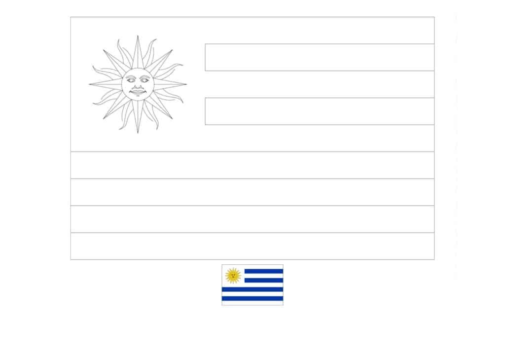 Flag of uruguay coloring page