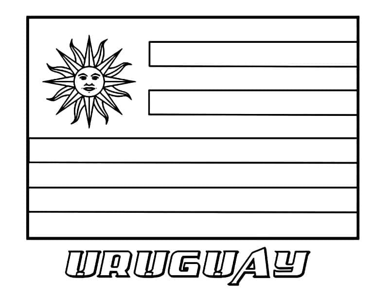Uruguay flag image coloring page