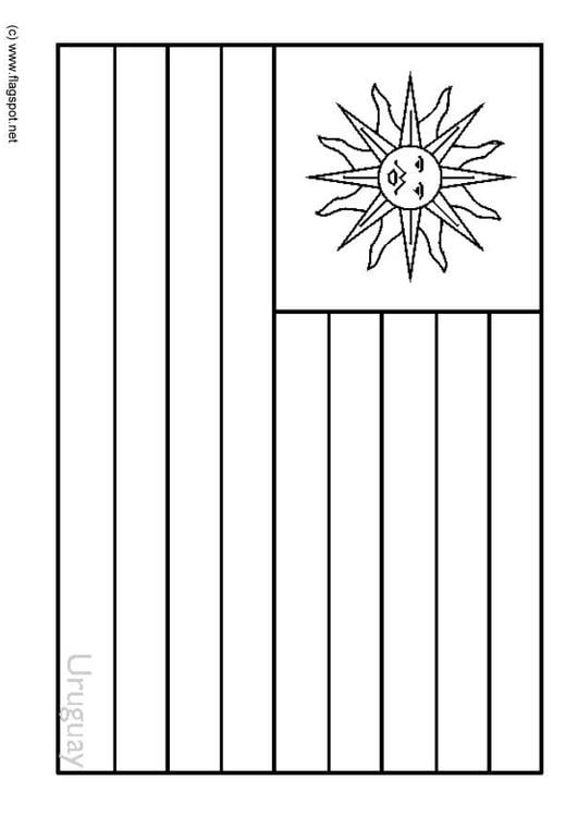 Coloring page flag uruguay