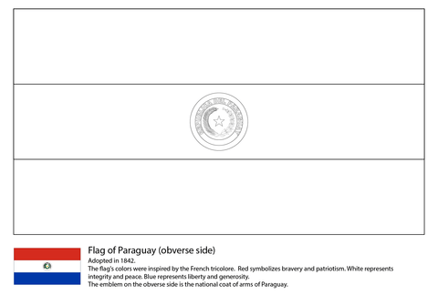 Paraguay flag coloring page free printable coloring pages