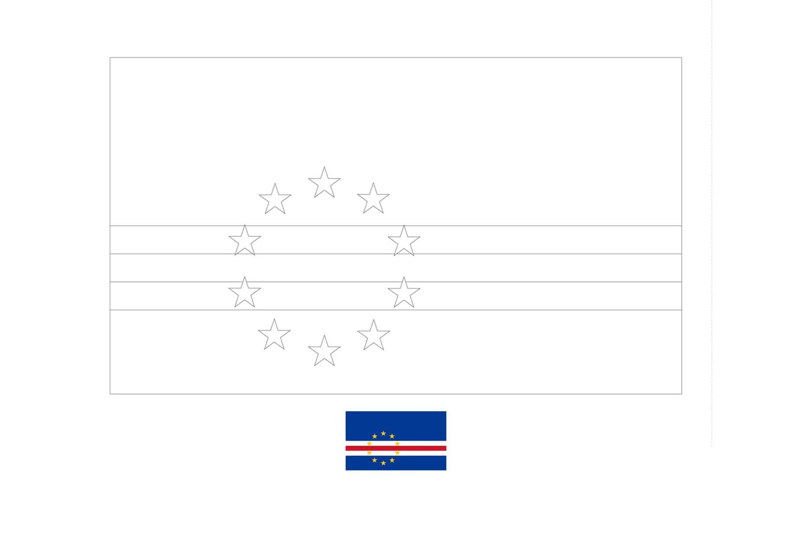 Flag of cape verde coloring page