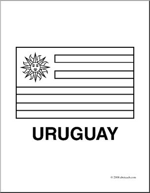 Clip art flags uruguay coloring page i