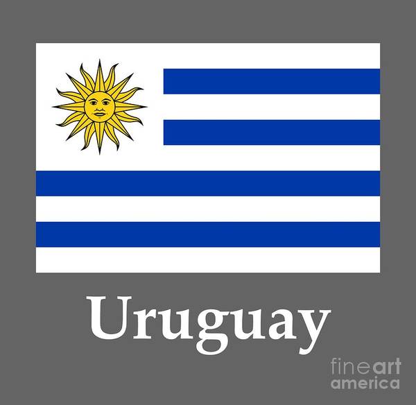 Uruguay flag and name poster by frederick holiday