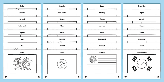 Womens world cup flags coloring sheets teacher