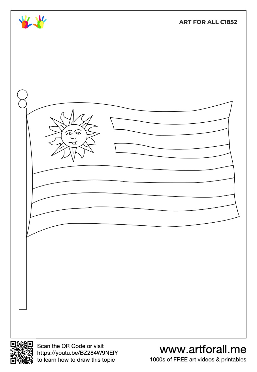 How to draw the flag of uruguay
