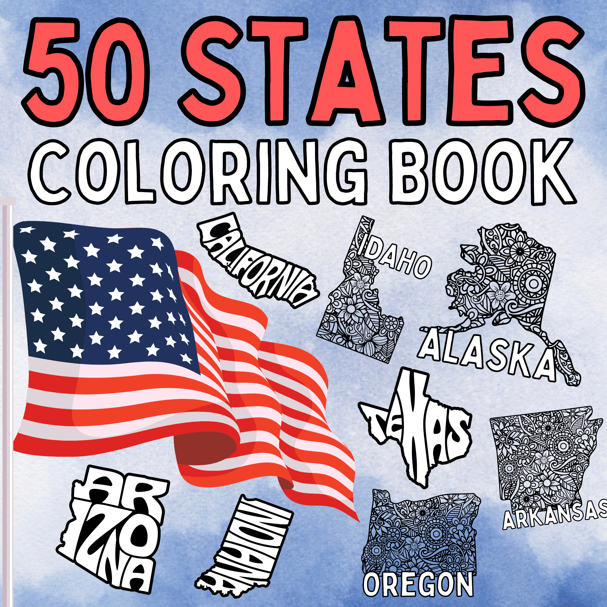 States coloring book us geography coloring book coloring pages