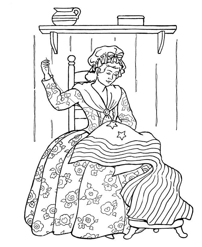 Bluebonkers betsy ross sewing the first us flag