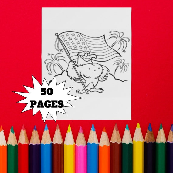 American coloring pages instant download digital coloring book