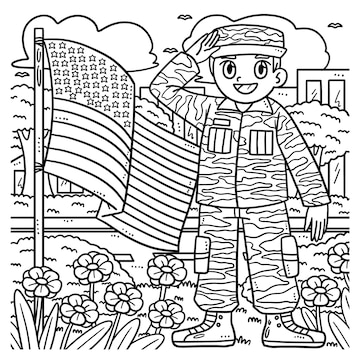 Premium vector american flag isolated coloring page for kids