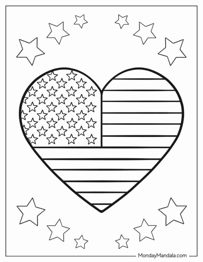 American flag coloring pages free pdf printables