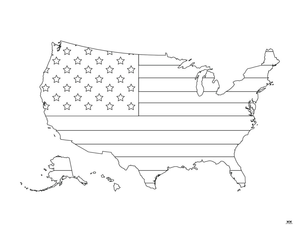 American flag coloring pages templates