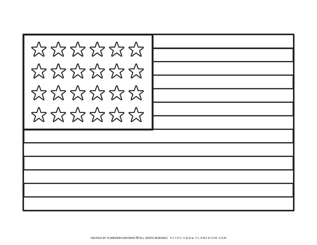 American flag coloring page