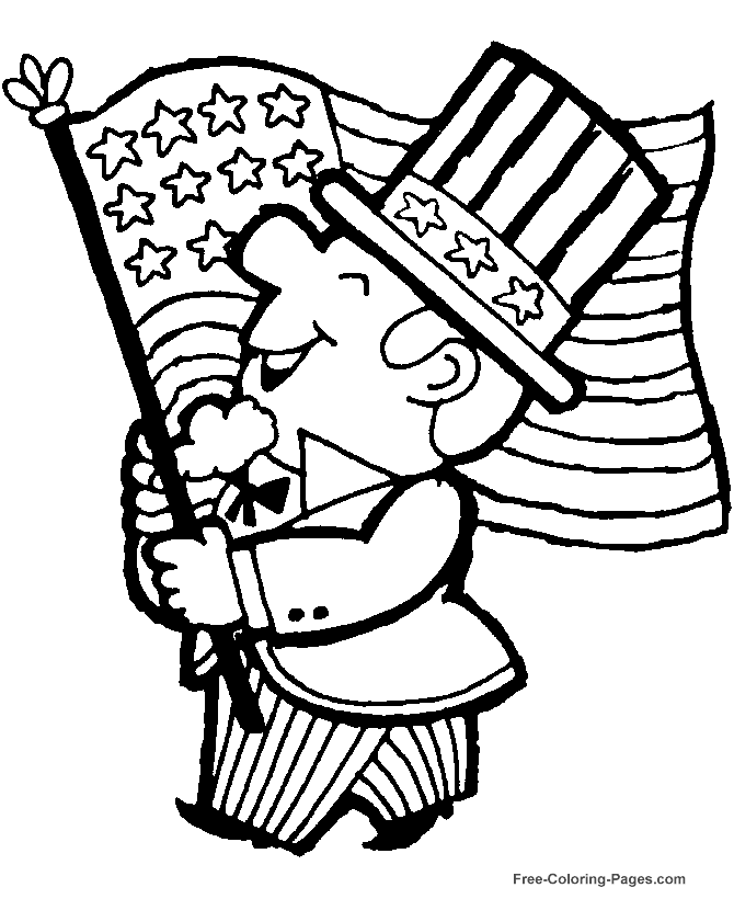 United states flag coloring page