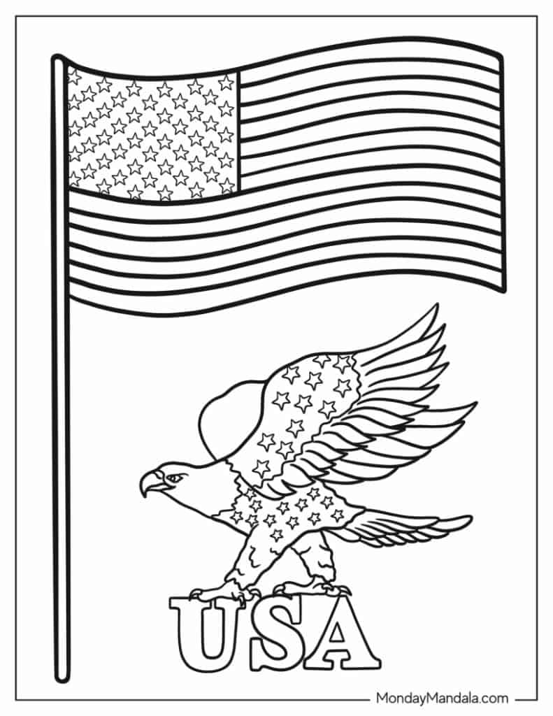 American flag coloring pages free pdf printables