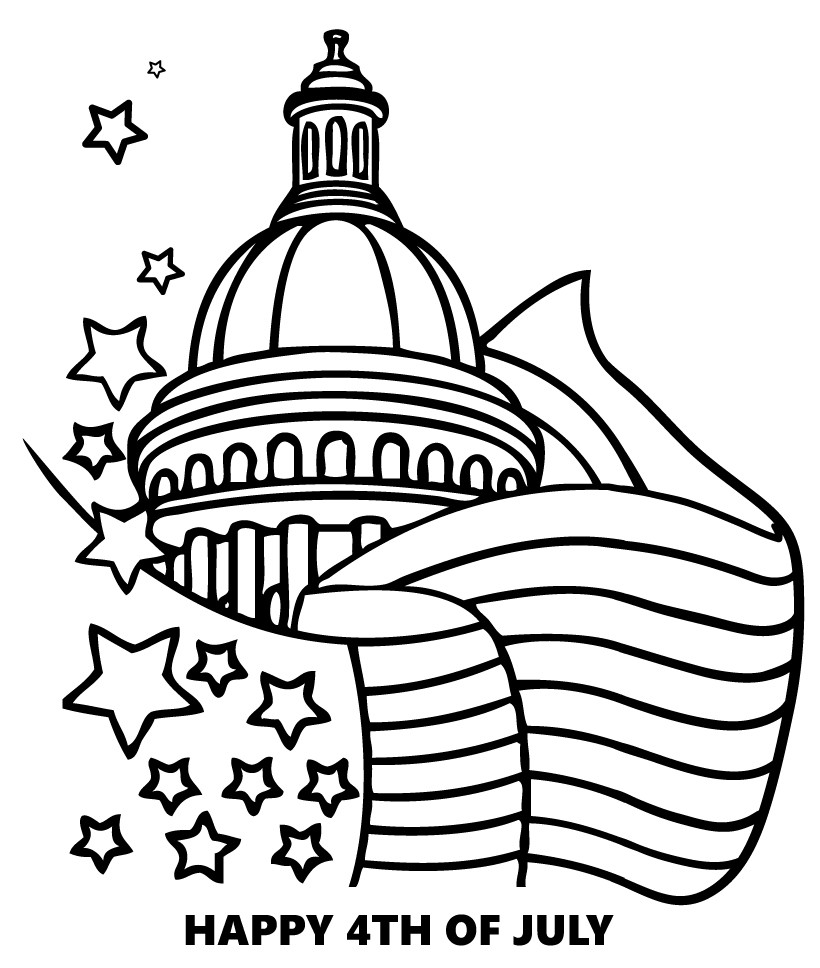 Happy th of july coloring pages