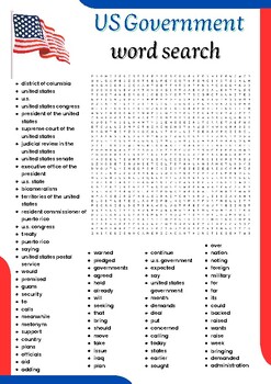 Us government word search tpt