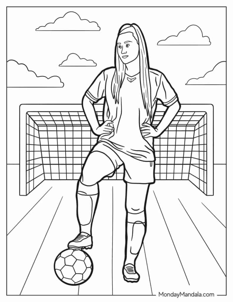 Soccer coloring pages free pdf printables