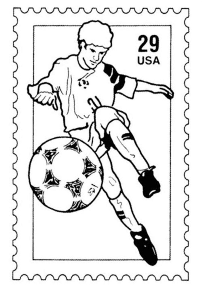 Free easy to print soccer coloring pages