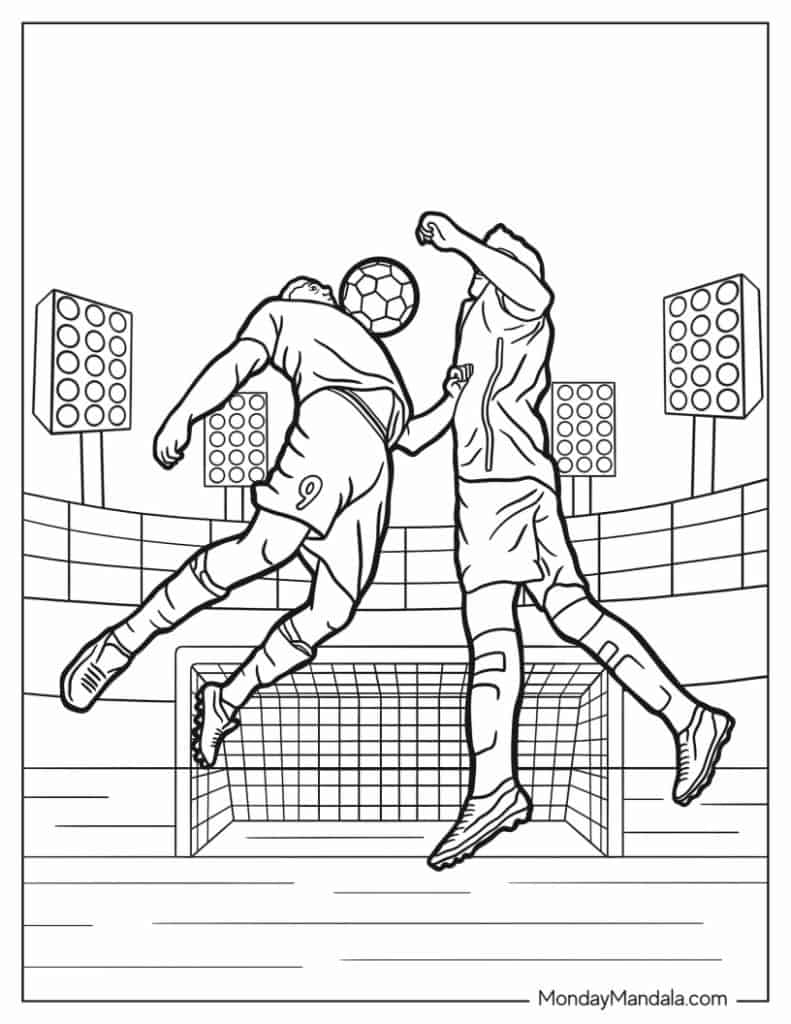 Soccer coloring pages free pdf printables