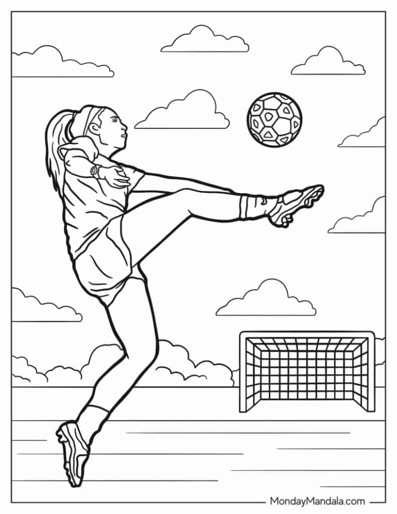 Soccer coloring pages free pdf printables