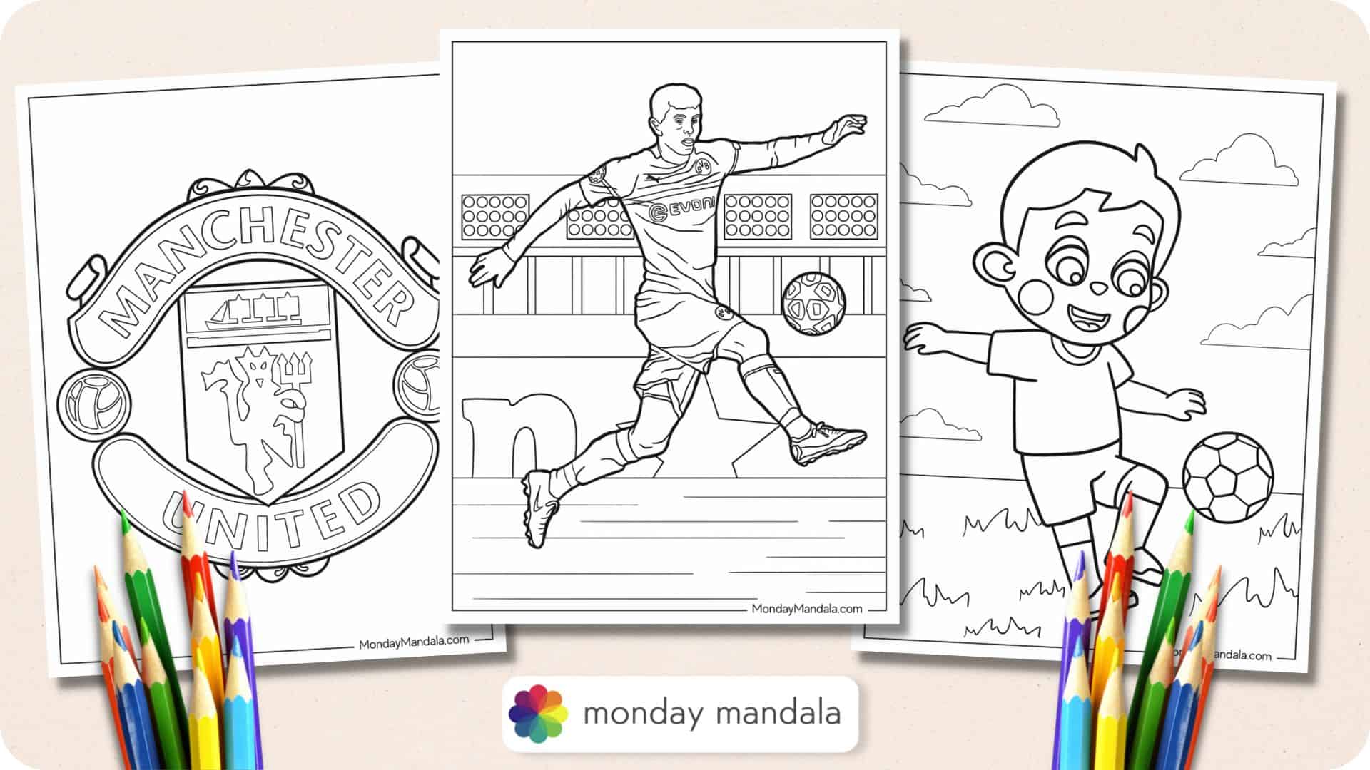 Soccer coloring pages free pdf printables