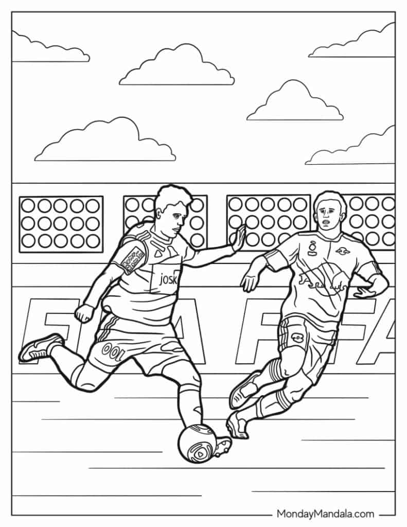 Soccer coloring pages free pdf printables