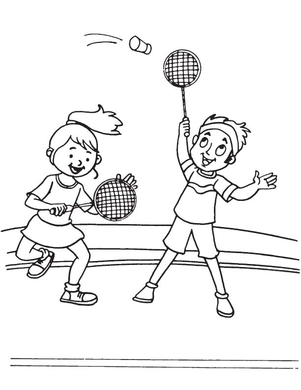 Mixed double badminton game coloring page download free mixed double badminton game coloring page for kids best coloring pages