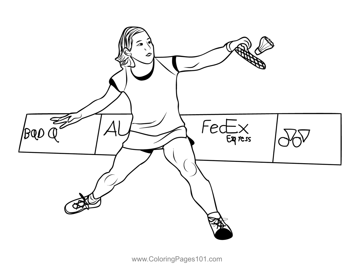 Badminton coloring page for kids