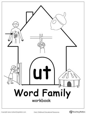 Ut word family workbook word families kindergarten word families word family activities