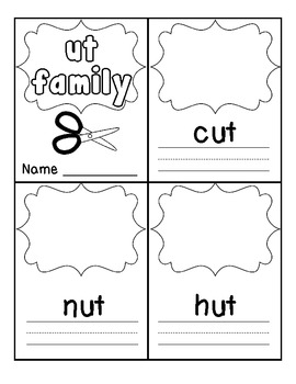 Ut and uck word family packet by latoya reed tpt